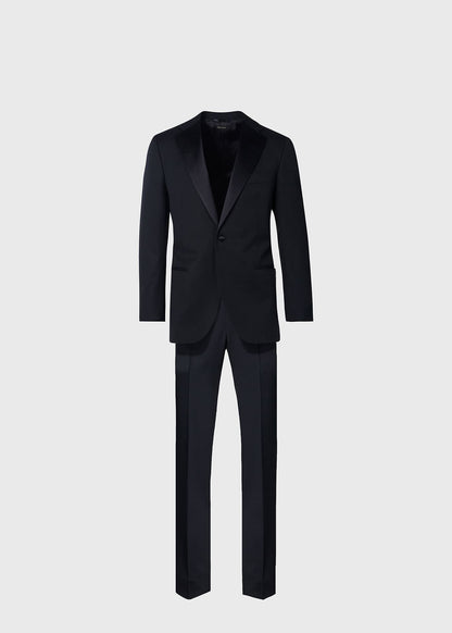 Wool Tuxedo with Satin Notch Lapel Black - Paul Stuart