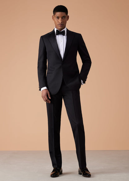 Wool Tuxedo with Satin Notch Lapel Black - Paul Stuart