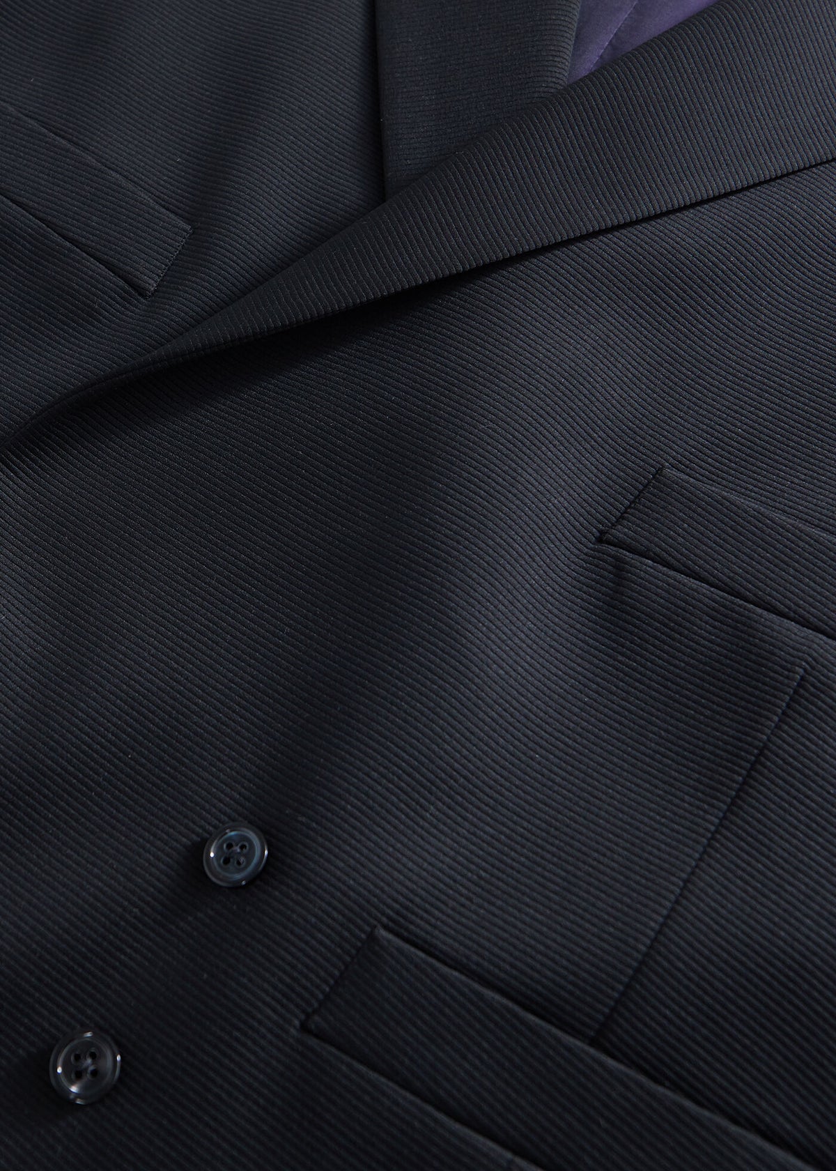 Grosgrain Double Breasted Formal Vest Black - Paul Stuart