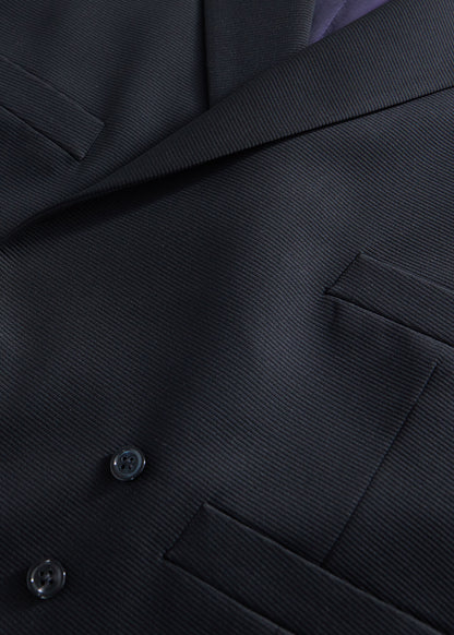 Grosgrain Double Breasted Formal Vest Black - Paul Stuart