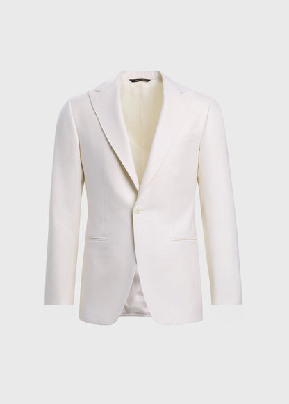 White Hopsack Dinner Jacket White - Paul Stuart