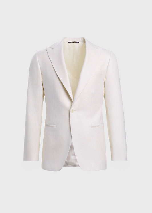 White Hopsack Dinner Jacket White - Paul Stuart