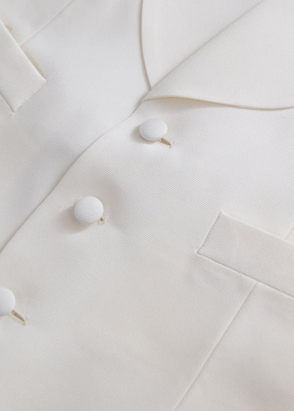 Horizontal Grosgrain Vest Ivory - Paul Stuart