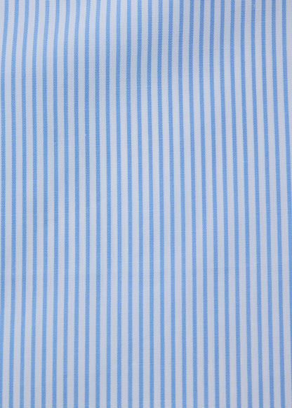 Pencil Stripe Spread Collar Dress Shirt Blue/White - Paul Stuart