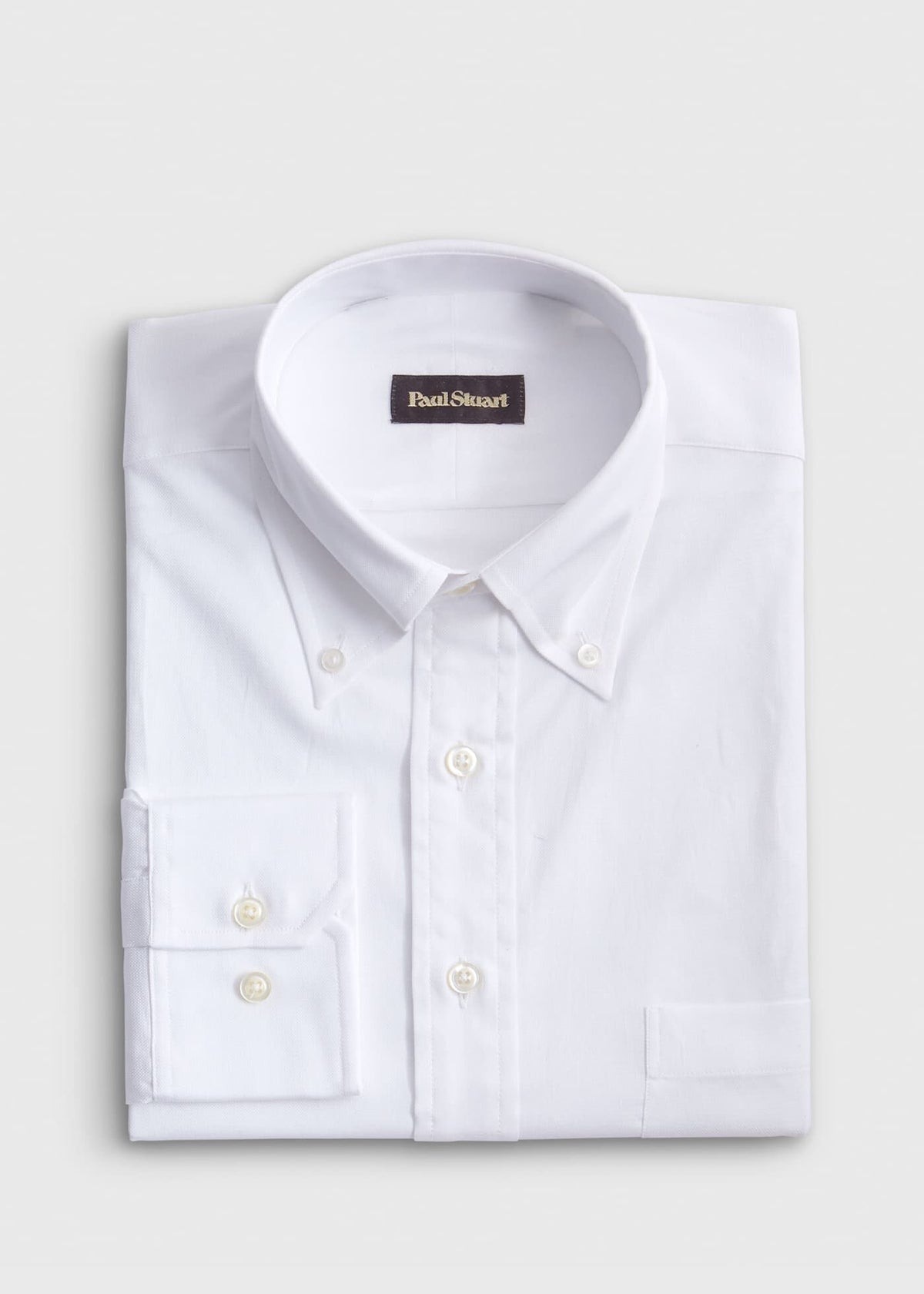 Super 140s Cotton Button Down Collar Dress Shirt White - Paul Stuart