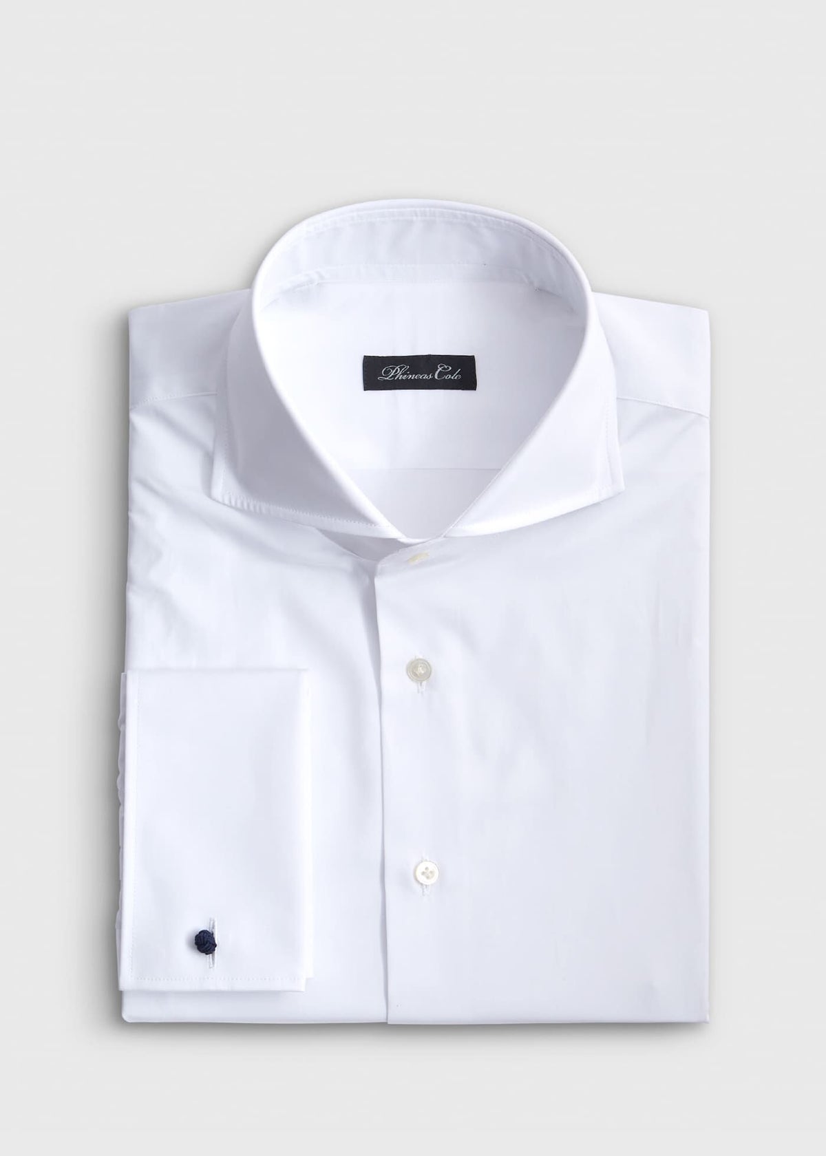 White Poplin Dress Shirt with French Cuff White - Paul Stuart