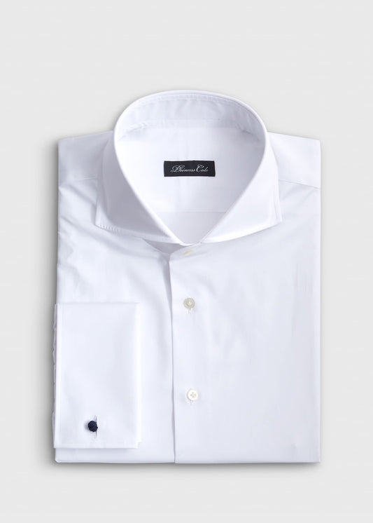White Poplin Dress Shirt with French Cuff White - Paul Stuart