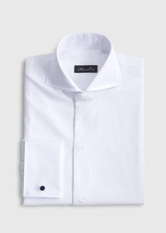 Piqué Bib Front Tuxedo Shirt White - Paul Stuart