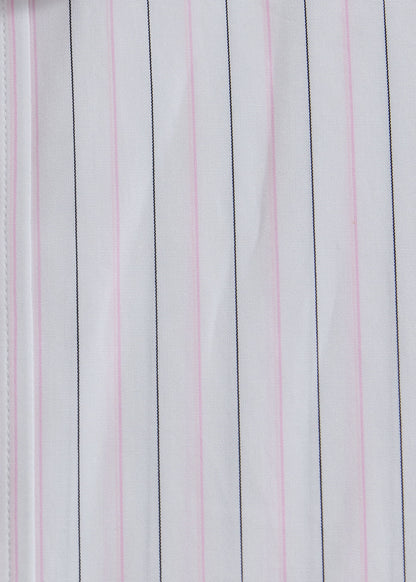 Cotton Deco Stripe Dress Shirt White/Pink - Paul Stuart