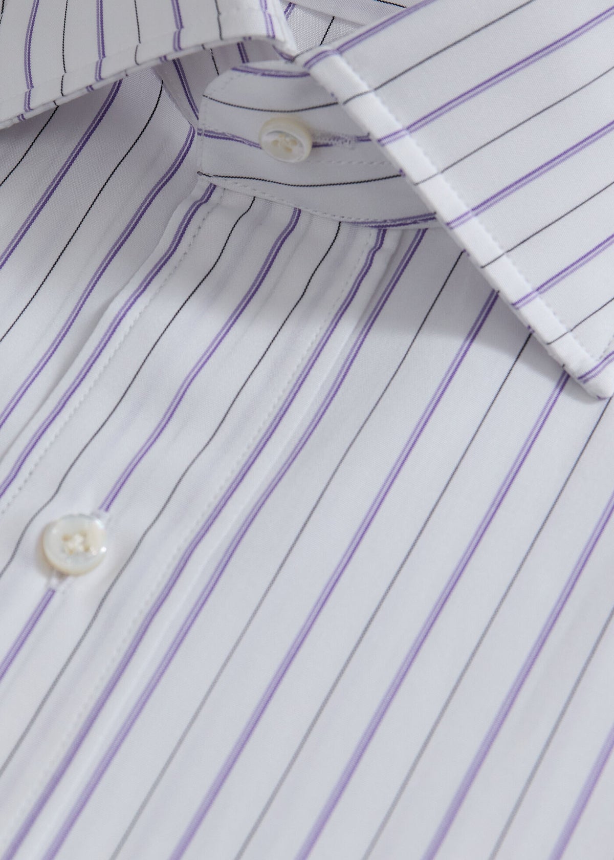 Deco Stripe Dress Shirt White/Purple/Lilac/Light Blue - Paul Stuart