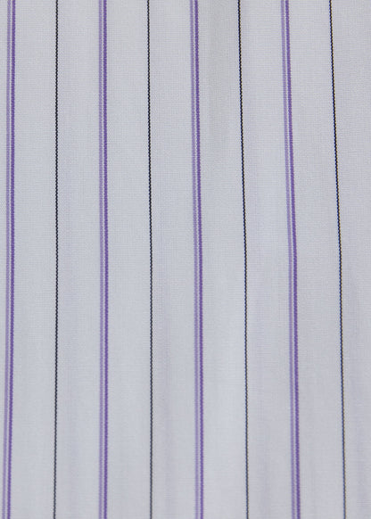 Deco Stripe Dress Shirt White/Purple/Lilac/Light Blue - Paul Stuart