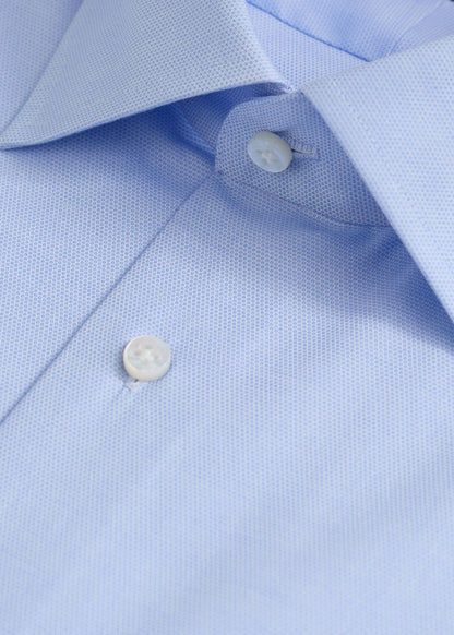 Hand-Finished Honeycomb Pattern Dress Shirt Blue - Paul Stuart