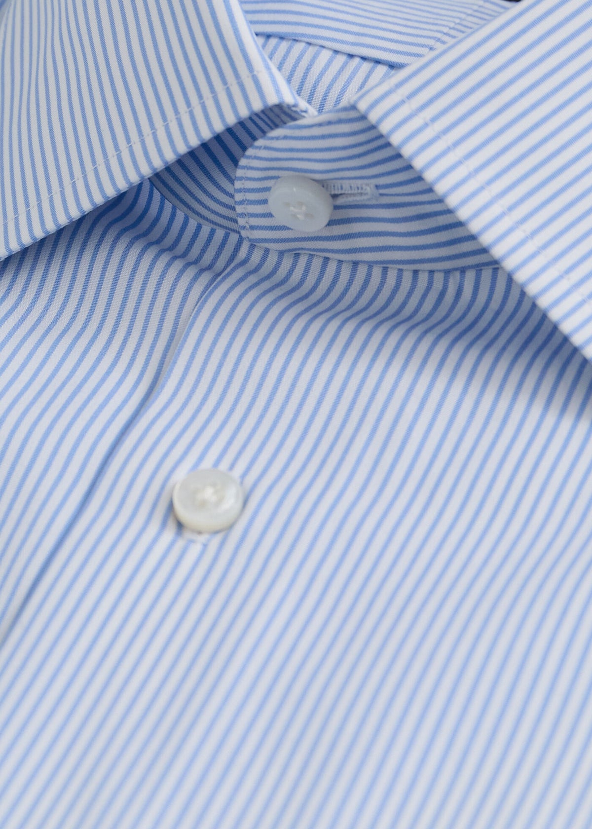 Hand-Finished Stripe Dress Shirt Light Blue/White - Paul Stuart