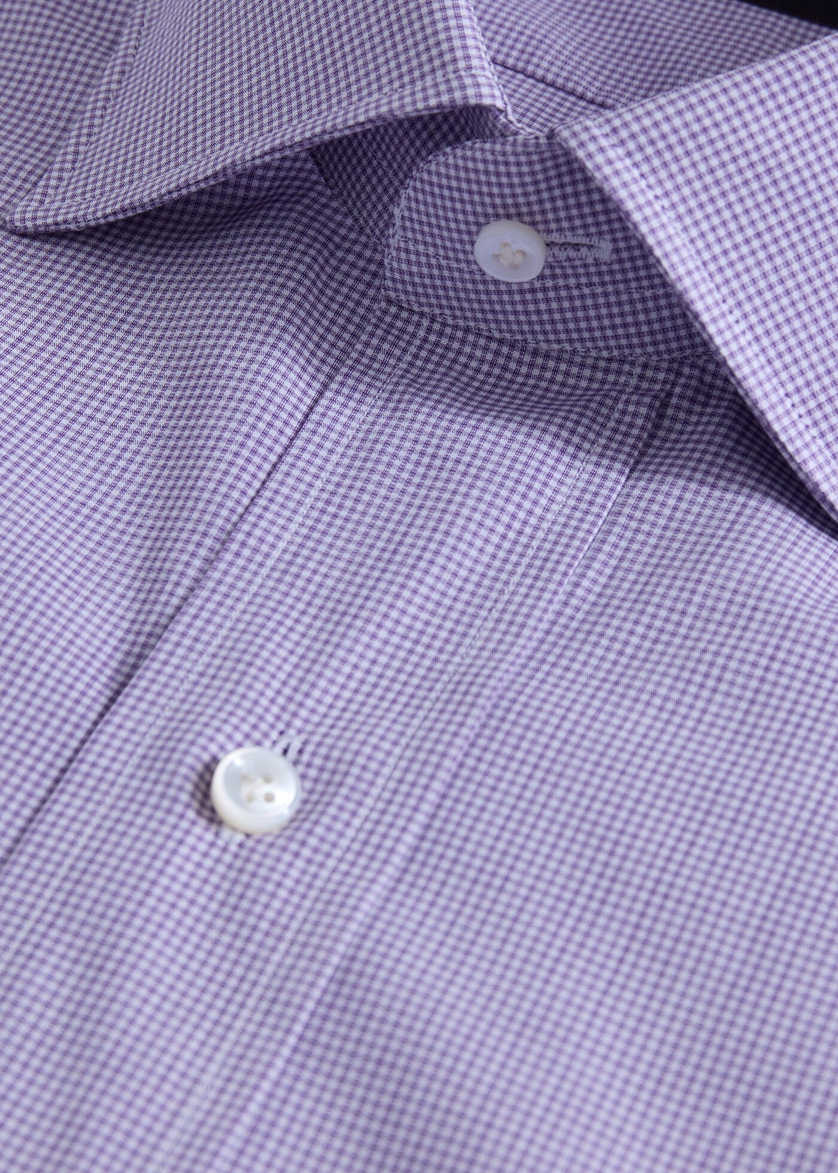 Tonal Plaid Dress Shirt Lavender - Paul Stuart