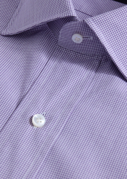 Tonal Plaid Dress Shirt Lavender - Paul Stuart