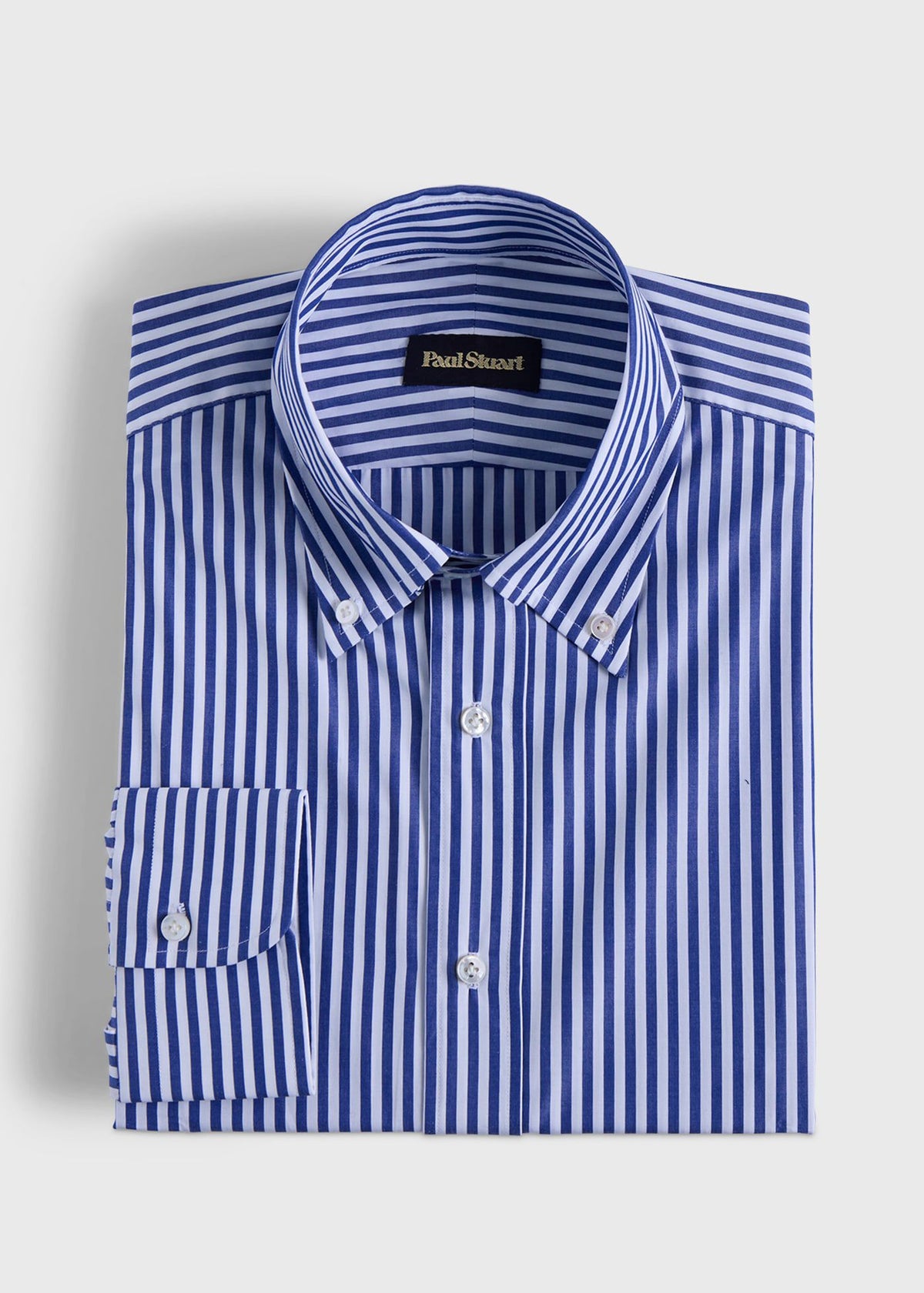 Bengal Stripe Button Down Dress Shirt Navy - Paul Stuart