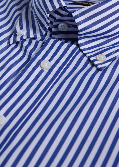 Bengal Stripe Button Down Dress Shirt Navy - Paul Stuart