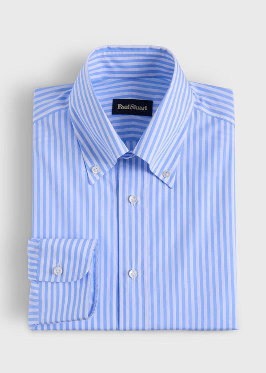 Bengal Stripe Button Down Dress Shirt Light Blue - Paul Stuart
