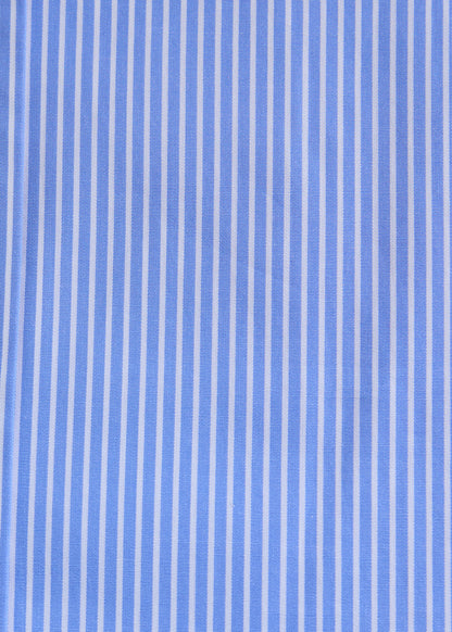 Cotton Stripe Dress Shirt Mid Blue - Paul Stuart