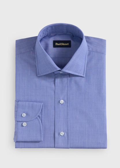 Cotton End on End Dress Shirt Blue - Paul Stuart