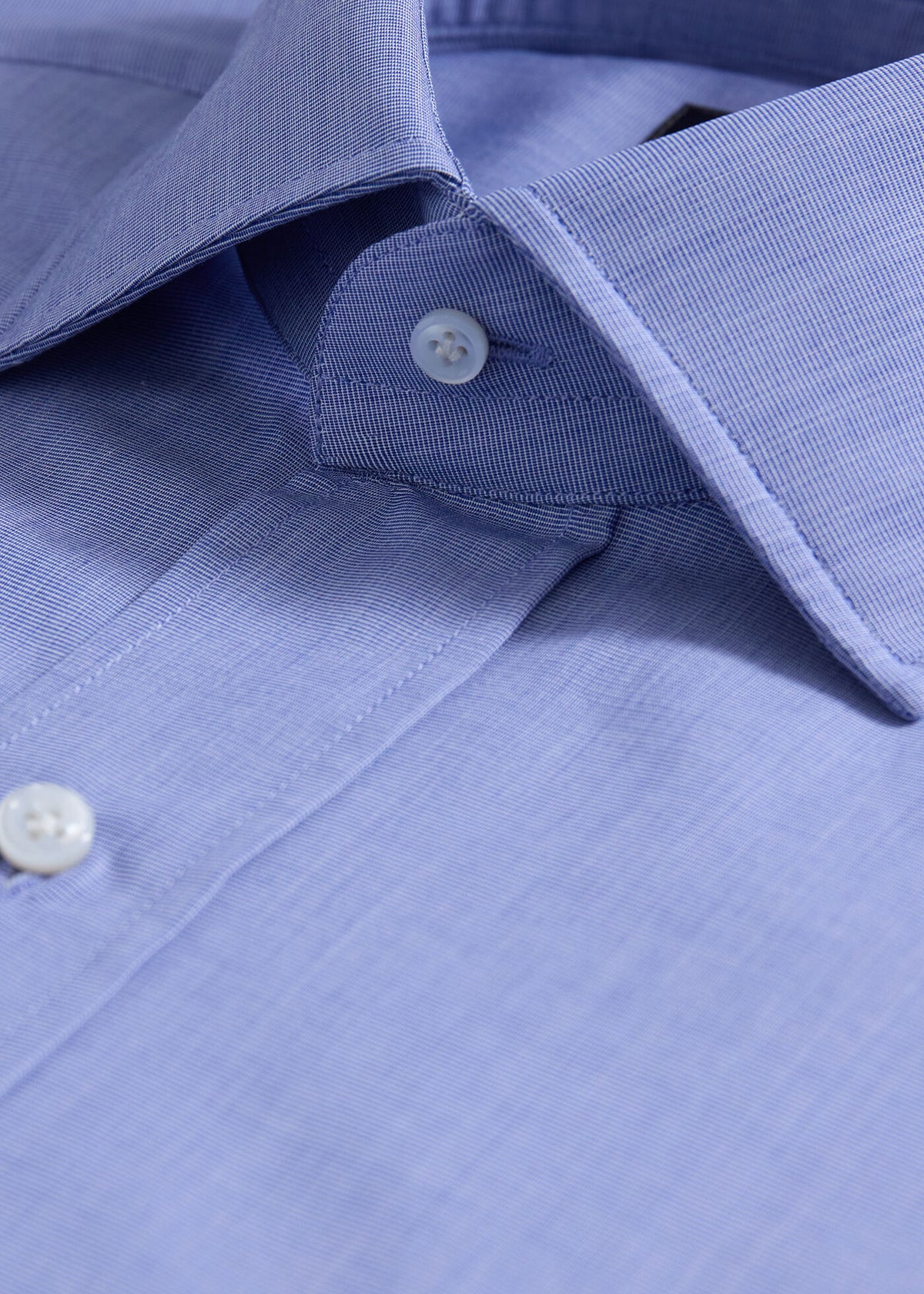 Cotton End on End Dress Shirt Blue - Paul Stuart