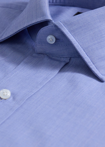 Cotton End on End Dress Shirt Blue - Paul Stuart