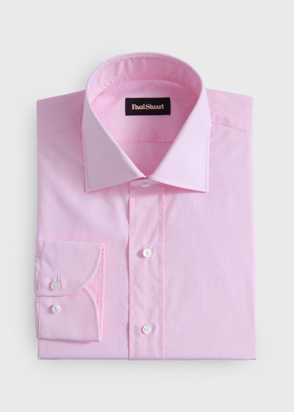 Mini Check Dress Shirt Pink - Paul Stuart