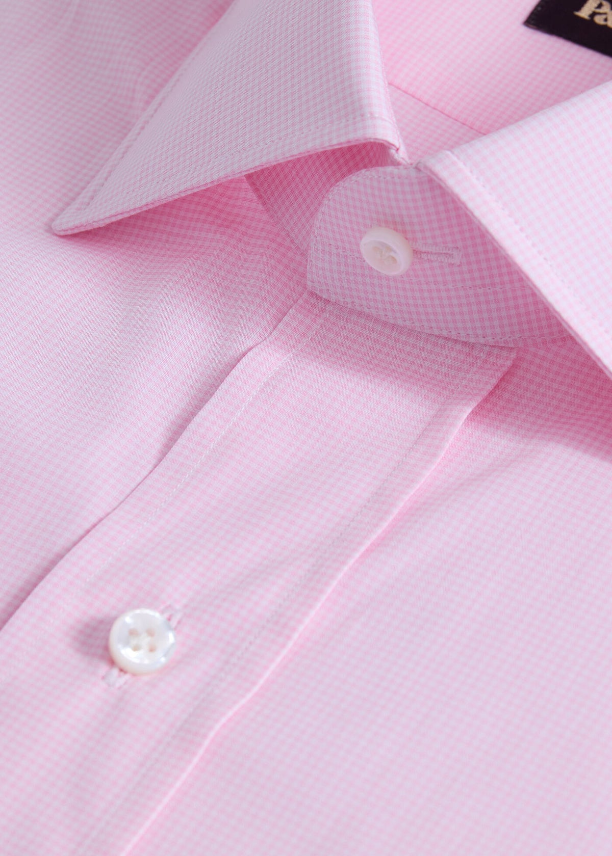 Mini Check Dress Shirt Pink - Paul Stuart