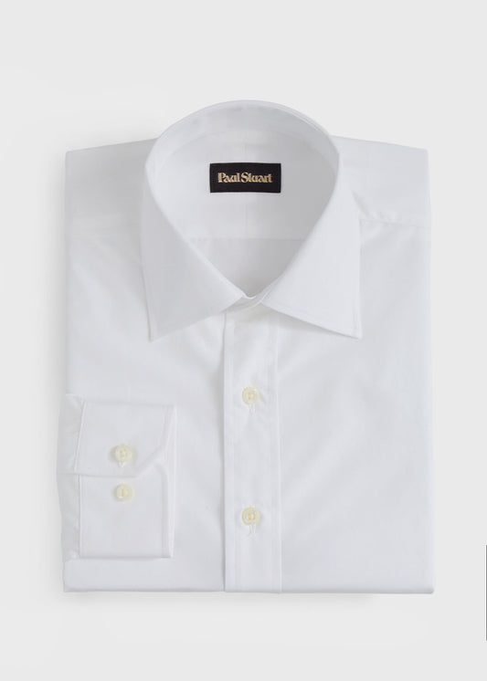 Broadcloth Slim Fit Dress Shirt White - Paul Stuart