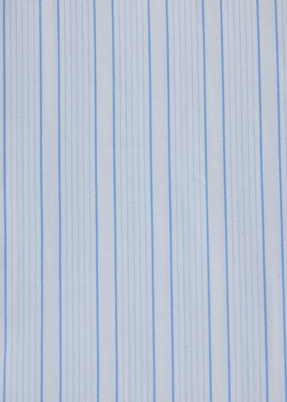 Cotton Deco Stripe Dress Shirt Light Blue/White - Paul Stuart