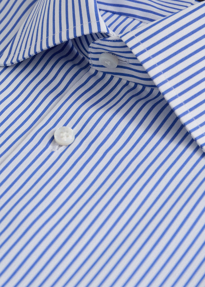 Hand-Finished Stripe Dress Shirt Blue/White - Paul Stuart