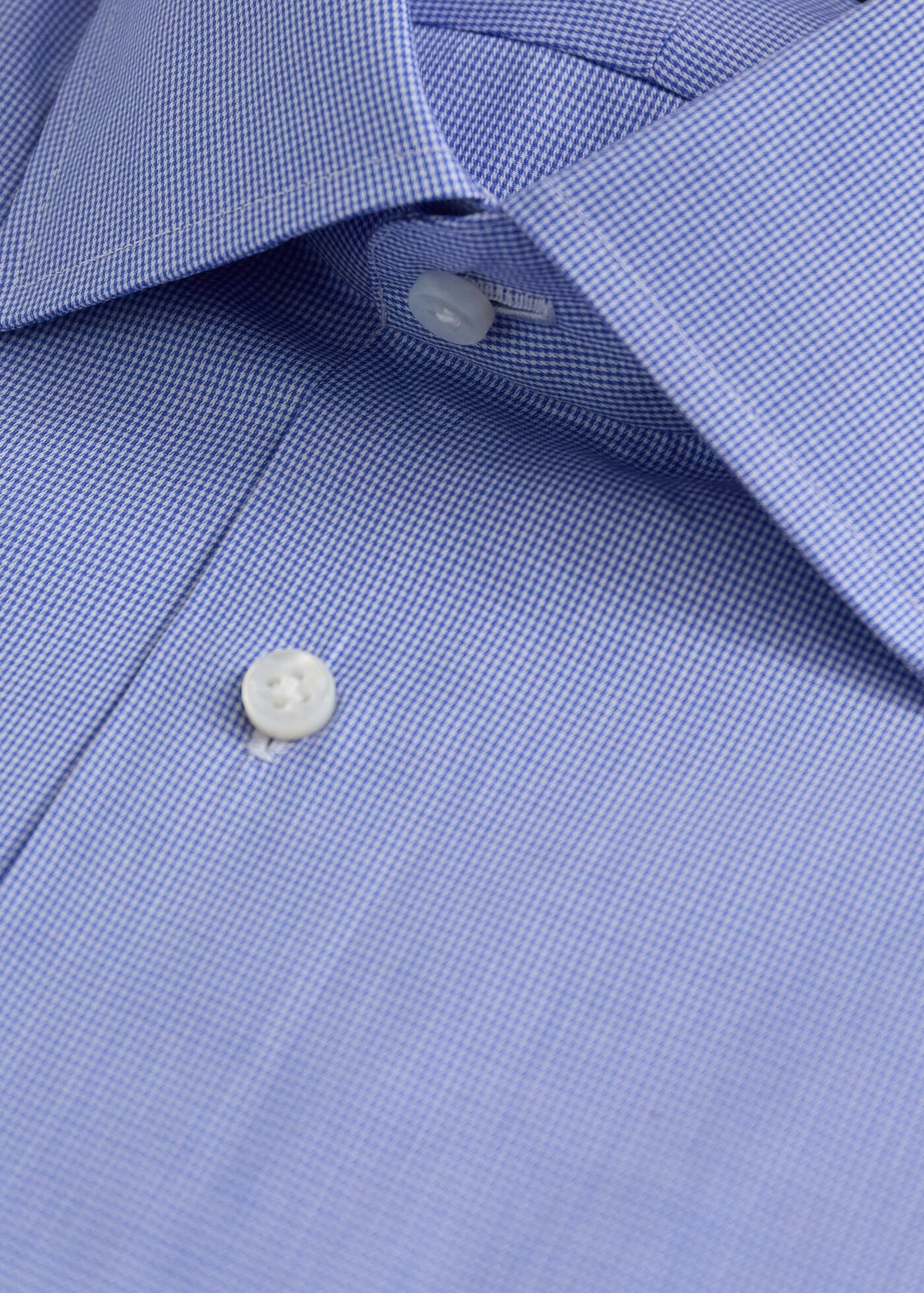 Hand-Finished Gingham Dress Shirt Blue - Paul Stuart