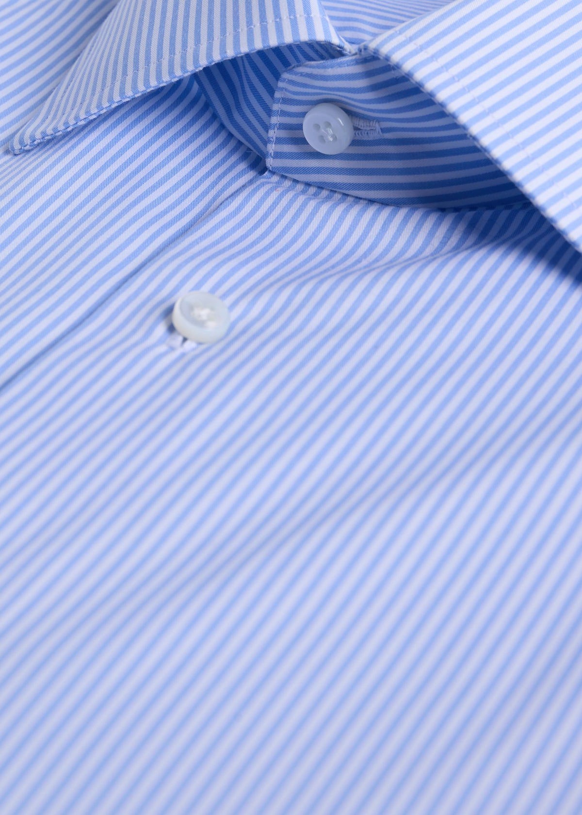 Handmade Narrow Bengal Stripe Dress Shirt Light Blue - Paul Stuart