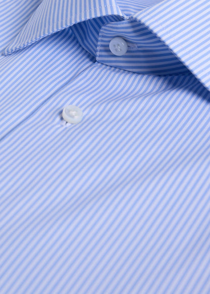 Handmade Narrow Bengal Stripe Dress Shirt Light Blue - Paul Stuart