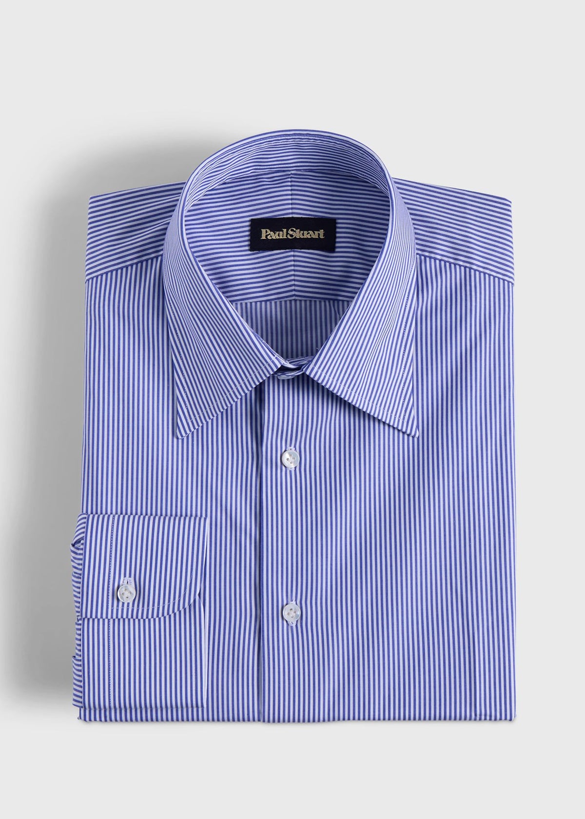 Handmade Bengal Stripe Dress Shirt Navy - Paul Stuart