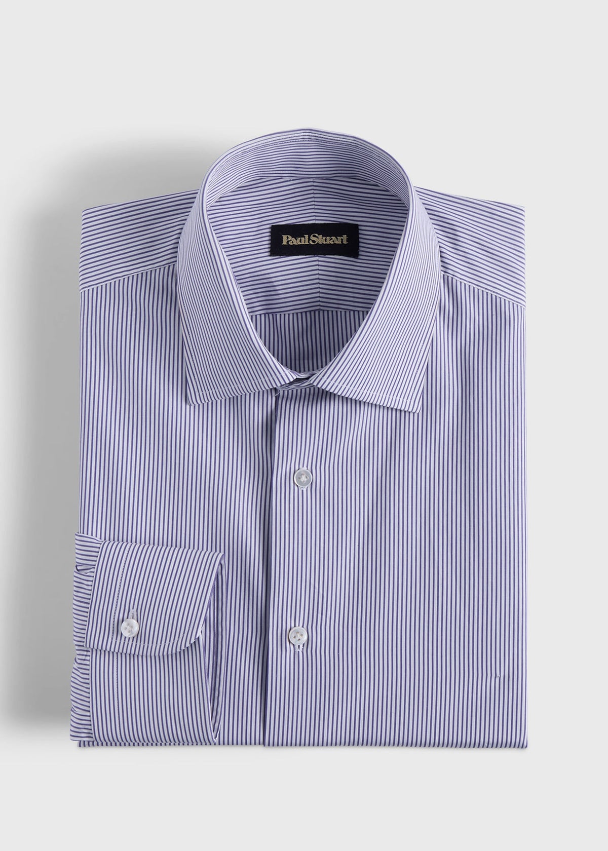Handmade Micro Stripe Dress Shirt Purple - Paul Stuart