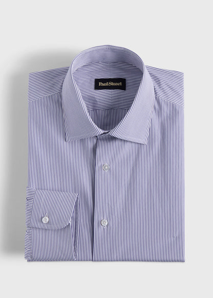 Handmade Micro Stripe Dress Shirt Purple - Paul Stuart