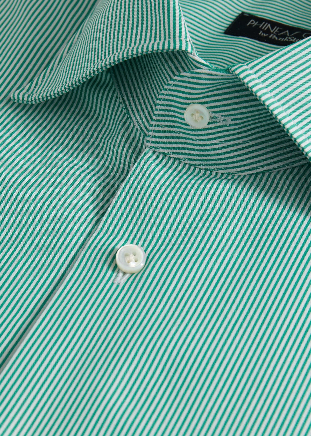 Narrow Stripe Dress Shirt Green - Paul Stuart