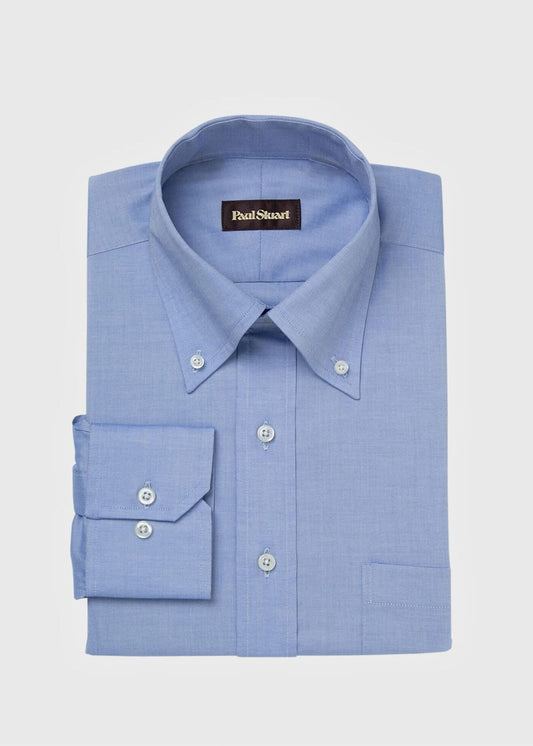 Blue Sea Island Cotton Dress Shirt Blue - Paul Stuart