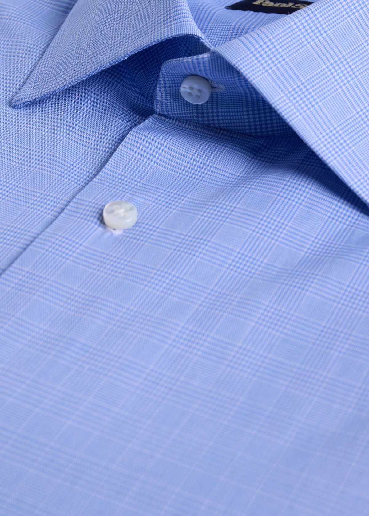 Handmade Glenn Plaid Dress Shirt Light Blue - Paul Stuart
