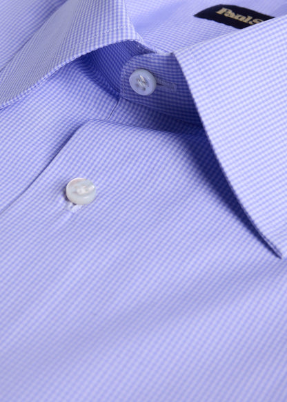 Handmade Micro Gingham Dress Shirt Lilac - Paul Stuart