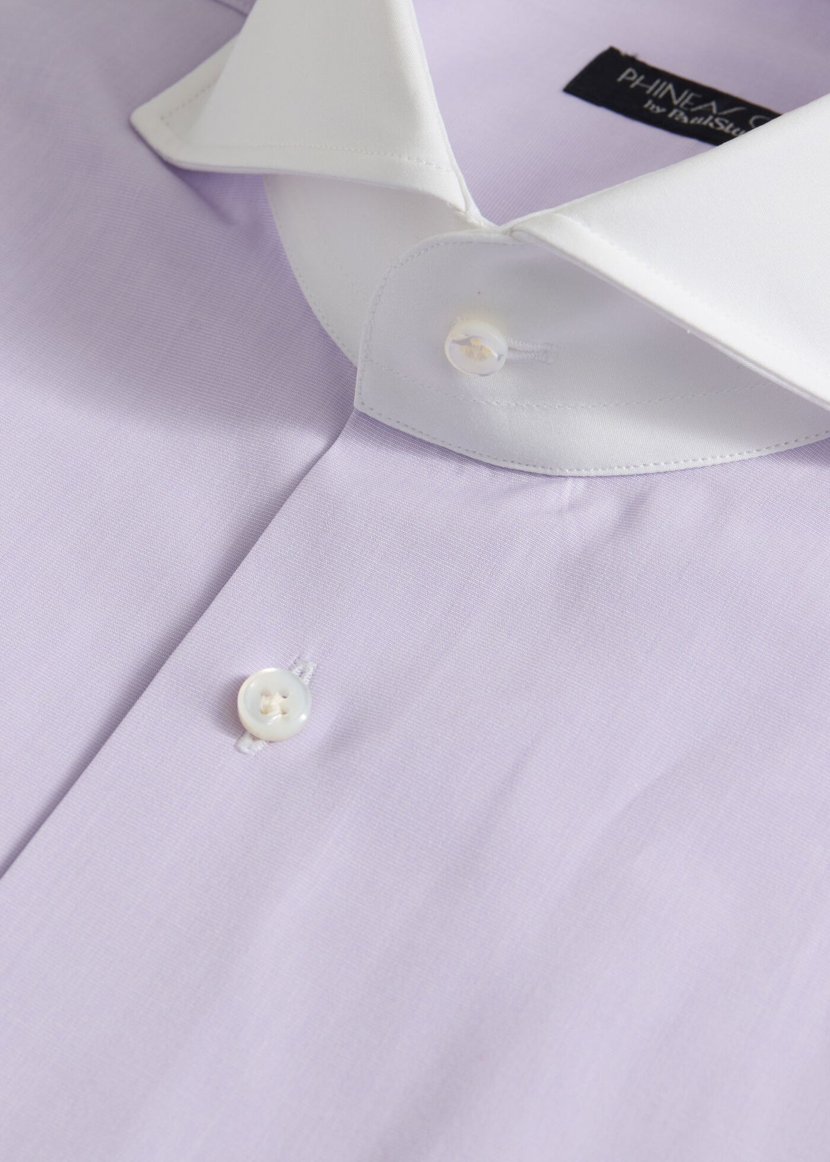 Contrast Collar Cotton Dress Shirt Lilac - Paul Stuart