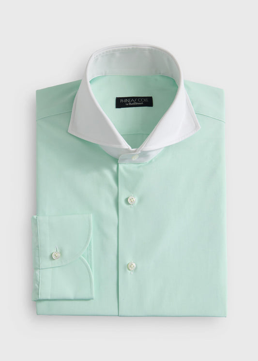 Contrast Collar Cotton Dress Shirt Lilac - Paul Stuart
