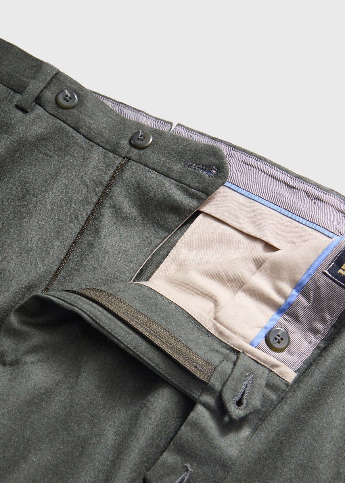 Wool Flannel Trouser Sage - Paul Stuart