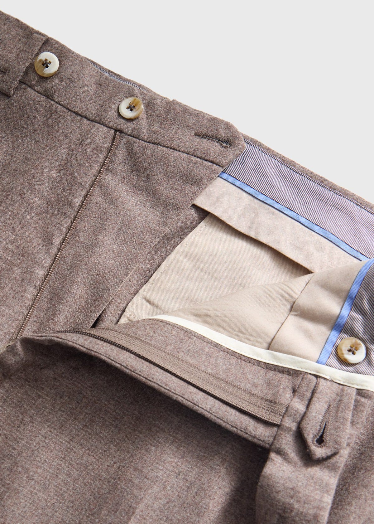 Flannel Dress Trouser Light Grey - Paul Stuart