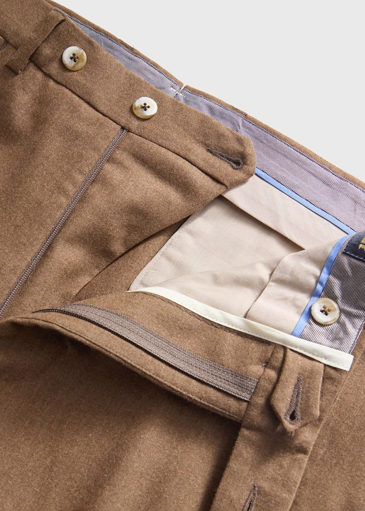 Flannel Dress Trouser Light Grey - Paul Stuart