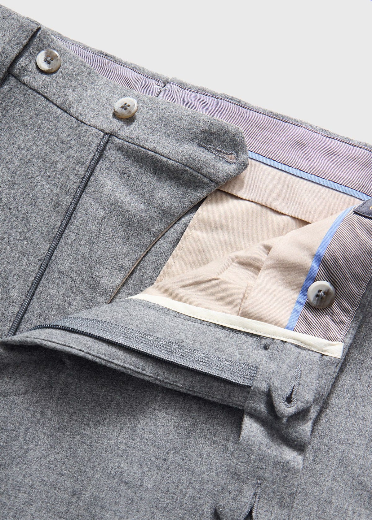 Flannel Dress Trouser Light Grey - Paul Stuart