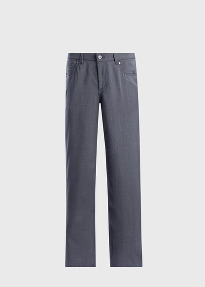 Wool Five-Pocket Trouser Mid Grey - Paul Stuart