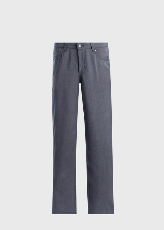 Wool Five-Pocket Trouser Mid Grey - Paul Stuart