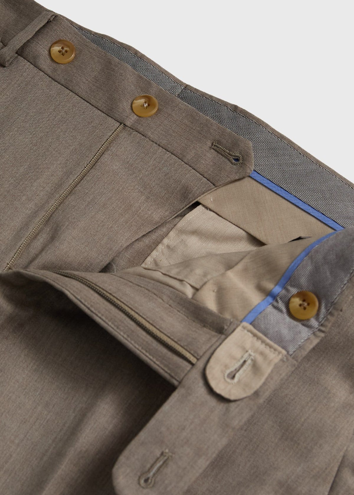 Super 110s All Year Wool Dress Trouser Pearl Grey - Paul Stuart